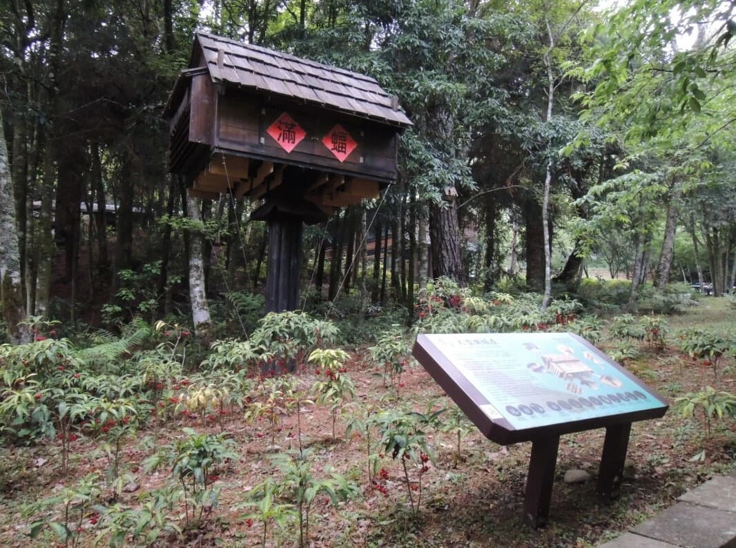 架設於雪見的大型蝙蝠屋,包含多種型式的棲息空間設計,可吸引不同棲息喜好的蝙蝠種類入住