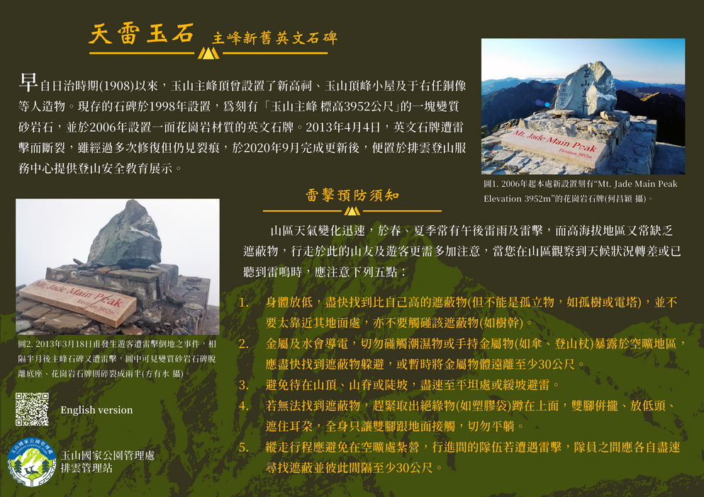 alt-不用爬11公里到玉山主峰頂，「天雷玉石｣展示不僅宣導登山安全知識還能讓您「如臨峰頂｣。-2
