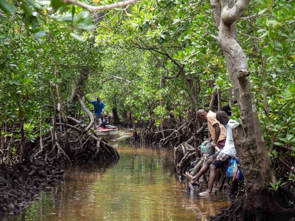 BIOPAMA支持的地方團體—肯亞的Mida溪保育協會（Mida Creek Conservation Community）成員正在等候接駁（攝影：Charlie Tokeley）