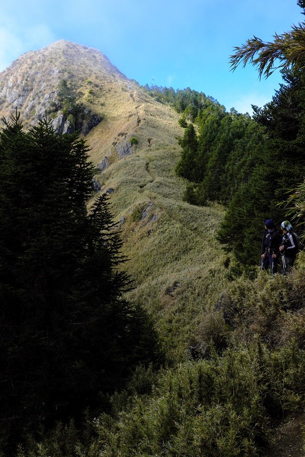回首姚山下來的坡度
