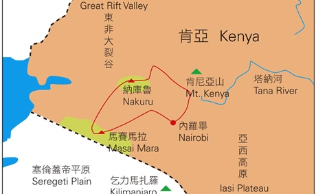 納庫魯湖國家公園地形圖