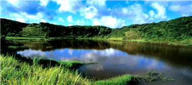 墾丁國家公園中的南仁湖在東北季風影響下,具有少見的「植被壓縮」現象。/墾丁國家公園管理處提供