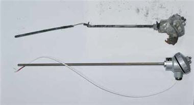 火山的熱與氣體易造成溫度感應器的腐蝕。圖為腐蝕的不鏽鋼管 / 江協堂博士提供