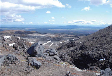 Nearly no man-made buildings in sight on the mountains.