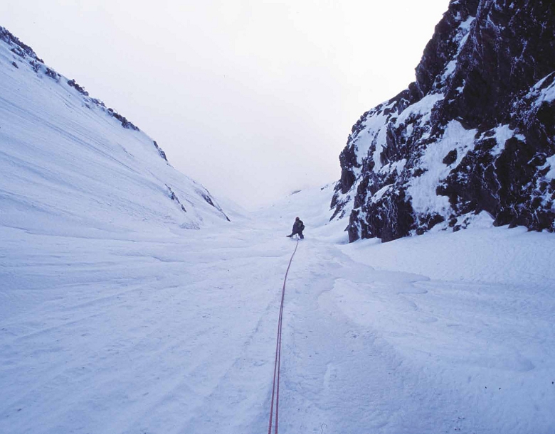 連志展在玉山北壁冬攀。