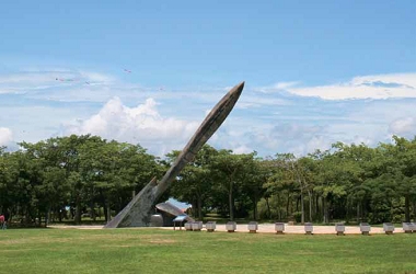 種子日晷是臺中都會公園園區中最有特色的地標之一/ 臺中都會公園提供
