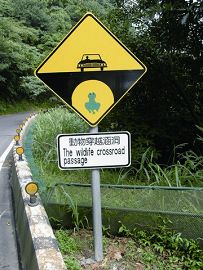 動物穿越涵洞號誌及延伸連結紐澤西護欄的防爬板