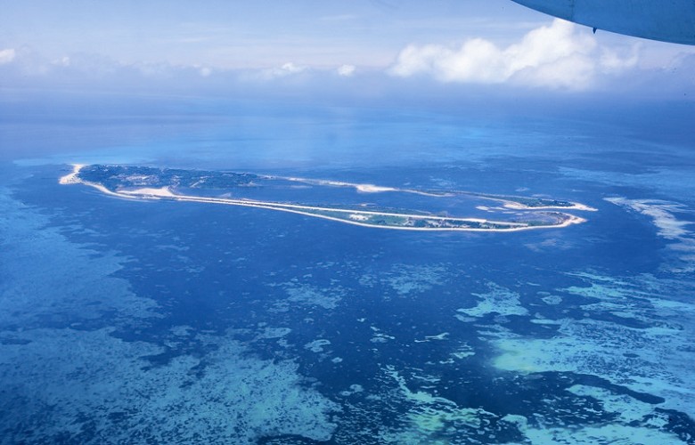 鳥瞰東沙島 海管處提供