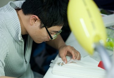 製作標本必須全神貫注