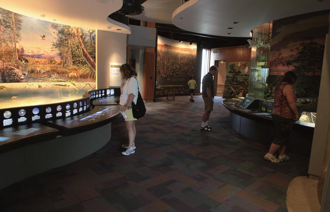 The Everglades visitor center has pushed-button interpretive exhibits.