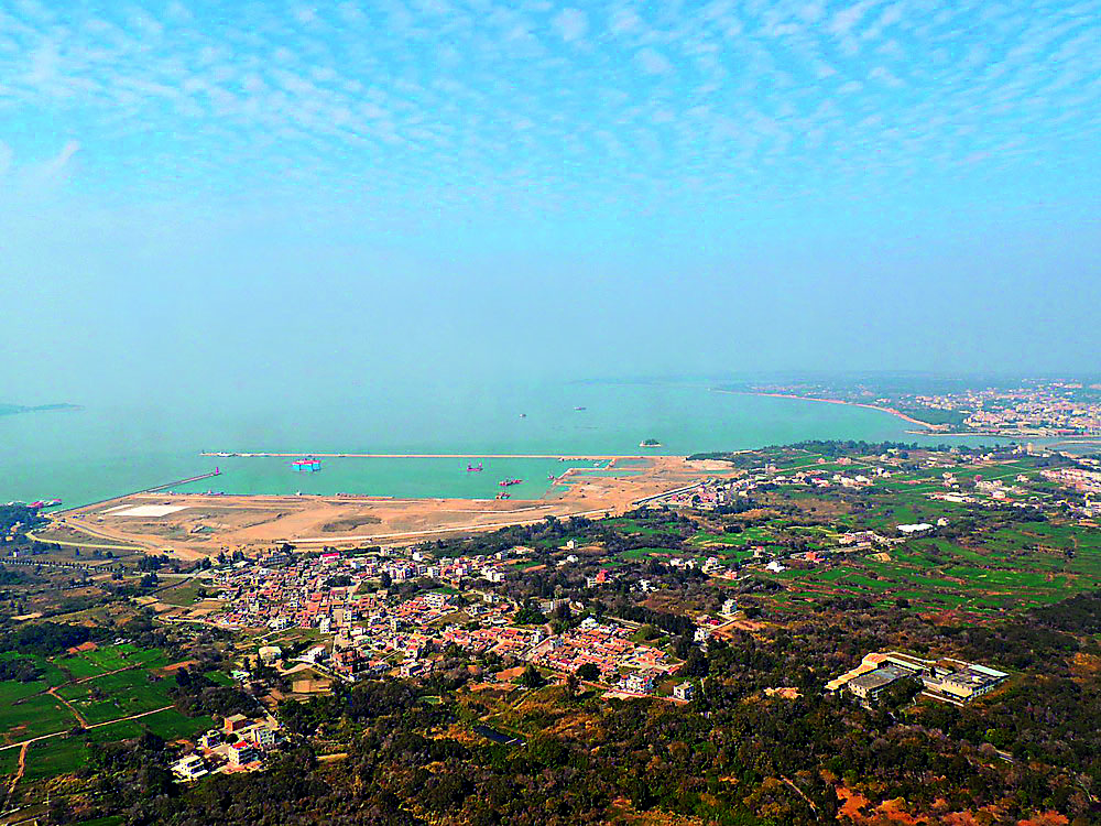 浯江溪口濕地一帶的空照圖。