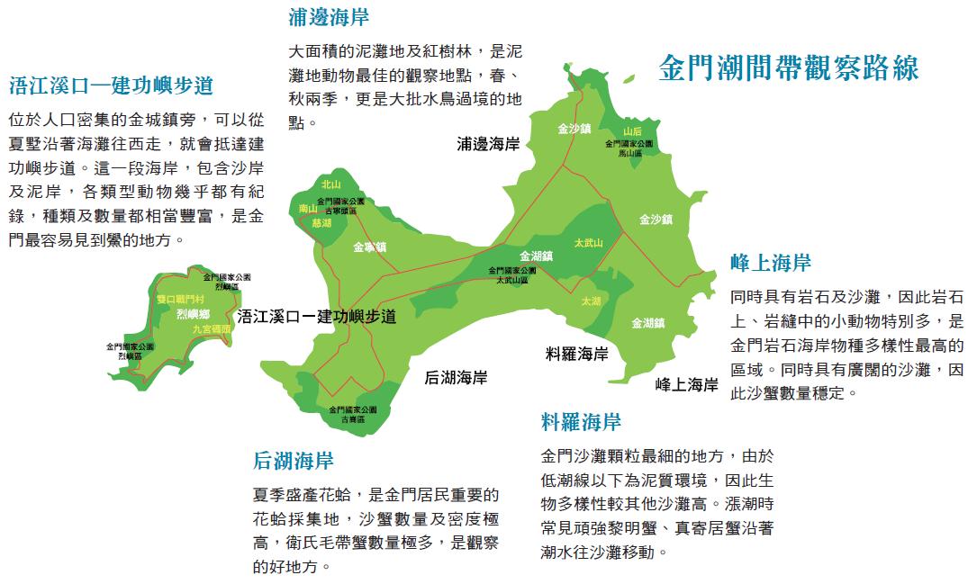 金門潮間帶觀察路線