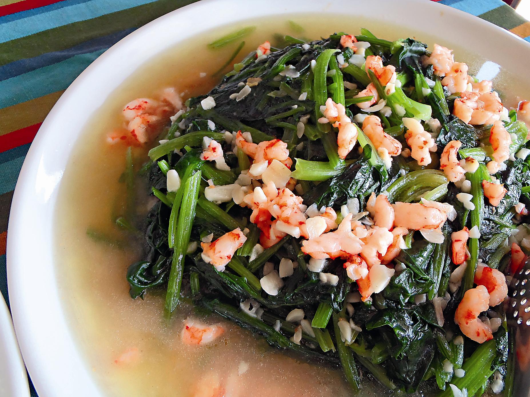 春耕─蝦仁菠菜。