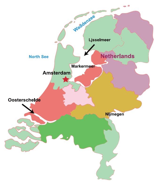 荷蘭治水工程位置圖