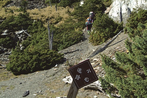 Incidents of people falling off cliffs often occur when people got lost. / Hsiao-Lu Ho