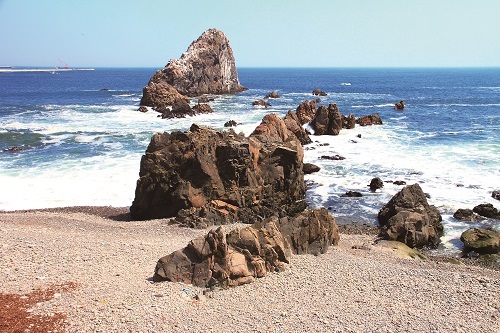 久慈地區海岸也結合電視劇做另類關估宣傳／陳怡珊攝