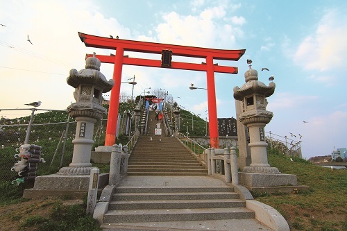 蕪島神社與日本天然紀念物黑尾鷗是蕪島地區重要的文化及自然資源／陳怡珊攝