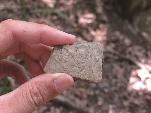 遺物碎片採集(圖為普洛灣類型黃褐色夾砂拍印紋陶)/太管處提供