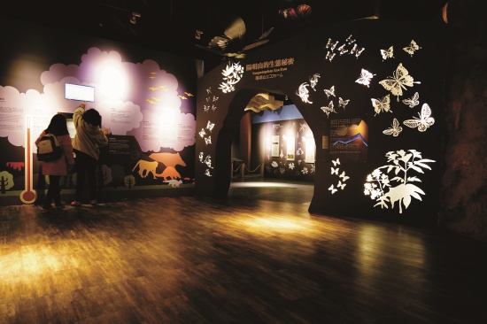 進入C2區入口布景提示即將進入陽明山地區生態系中