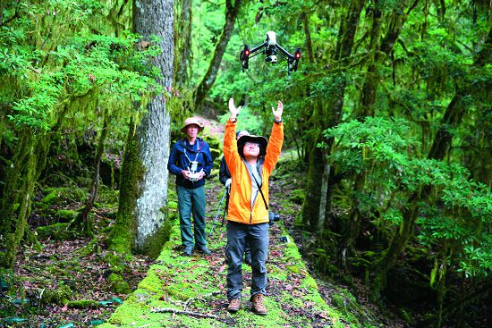 空拍機在鬱閉植被中拍攝，需要特別注意訊收接收的問題