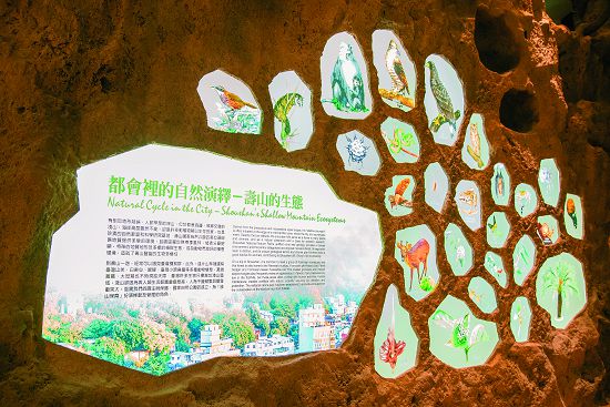 A區入口處展示壽山生態多樣性的意象