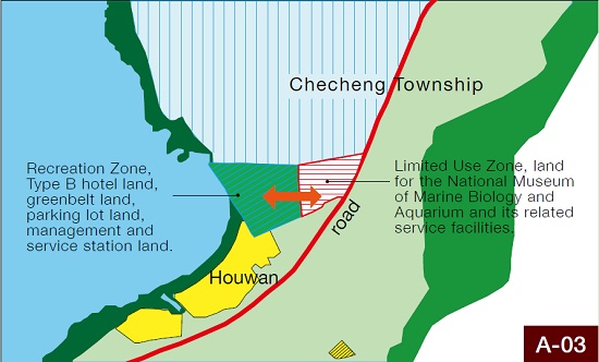 The fourth overall review of the Kenting National Park Plan in 2018,completing zoning change of Recreation Area I and the neighboring National Museum of Marine Biology and Aquarium parking lot.