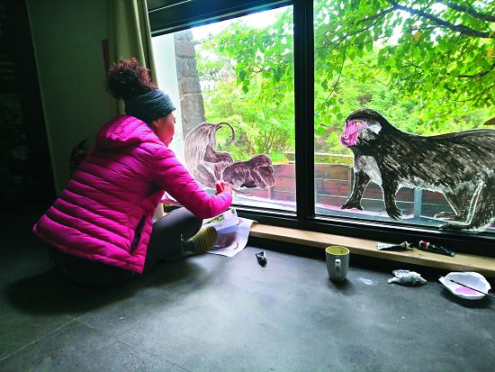 以窗外的大自然為畫布,為塔塔加遊客中心增添更多造訪的趣味