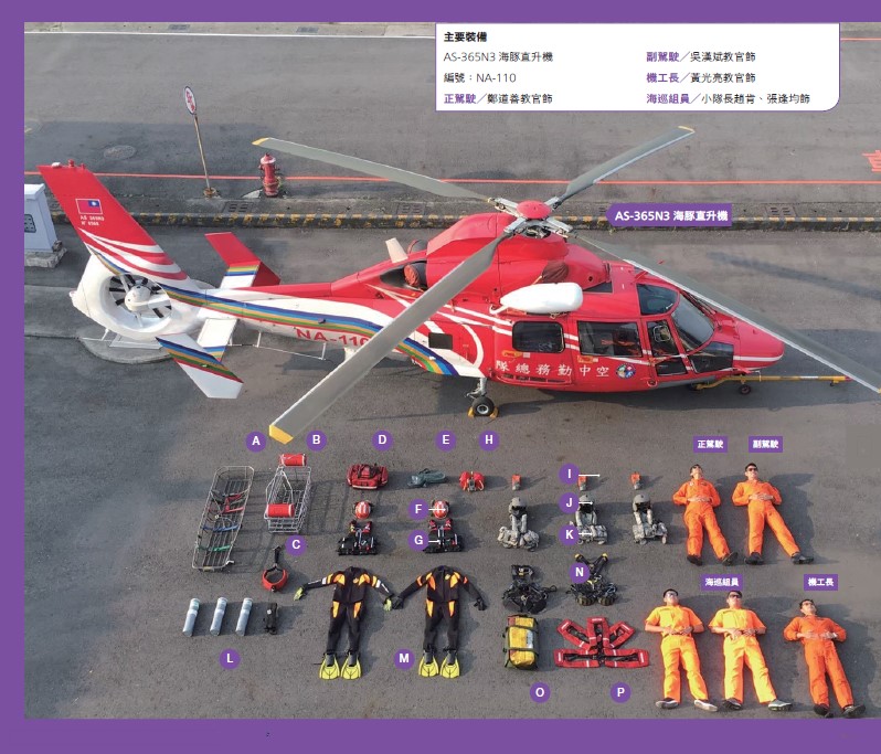 
空勤總隊AS-365N 海豚直升機執行海上救難 裝備開箱文，兩張照片
