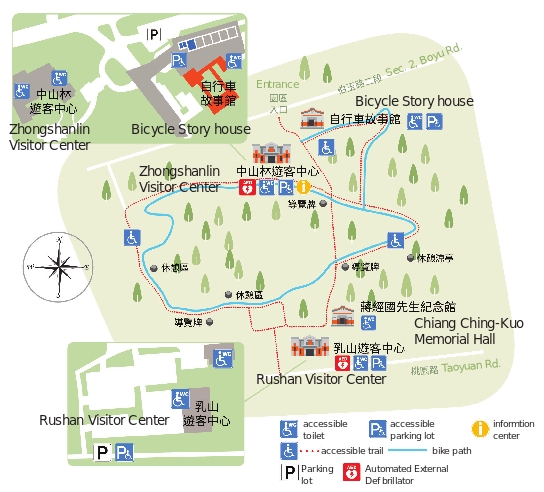 The Map of The Zhongshanlin Memorial Forest / provided by Construction and Planning Agency, Ministry of the Interior