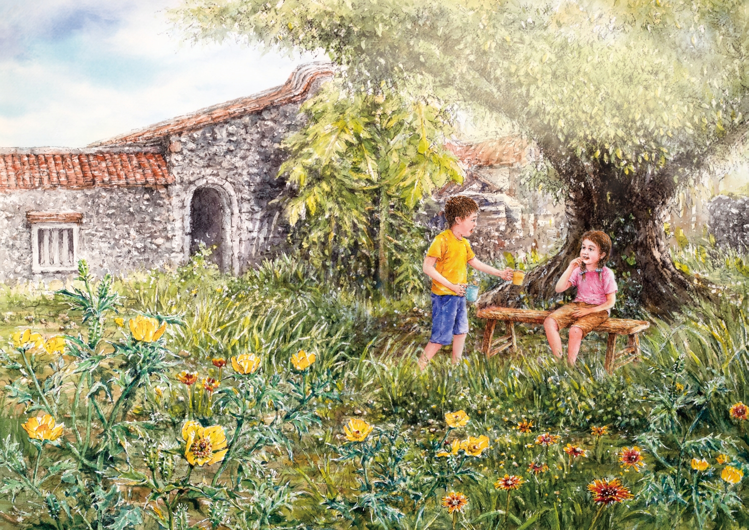 《阿清與小蘭的海角樂園》繪本-日常生活