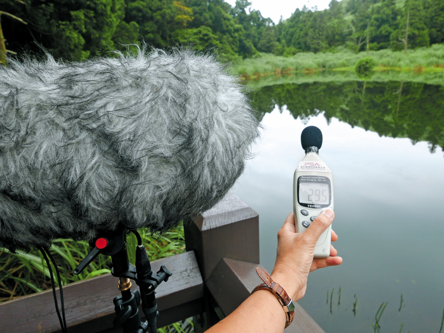 測量夢幻湖的環境音量/陽管處 提供