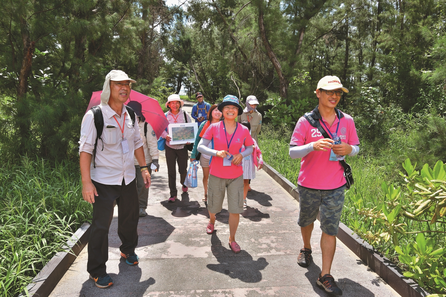 不畏豔陽考驗,跟著解說員的腳步探索網仔寮汕的環境、生態奧秘/台管處 提供