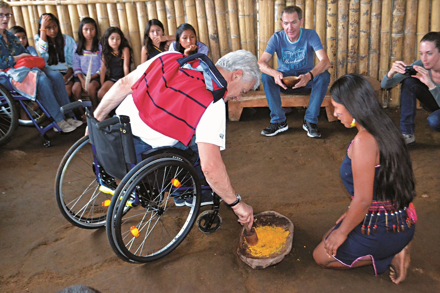 在妥善規劃下，輪椅使用者不但能親近自然，也能體驗當地人文／
Huasquila Amazon Lodge 提供