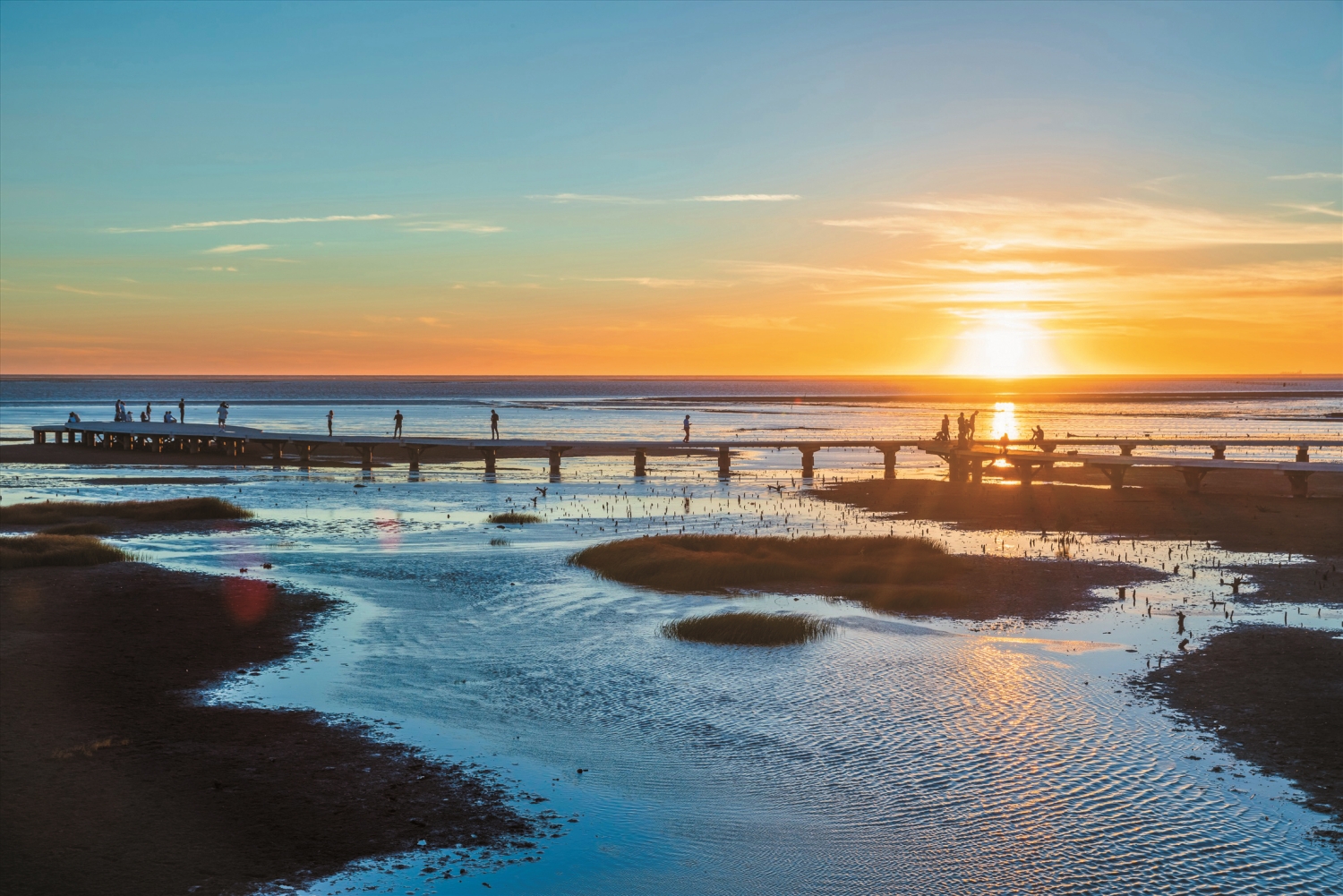 夕陽下的香山濕地／達志影像提供