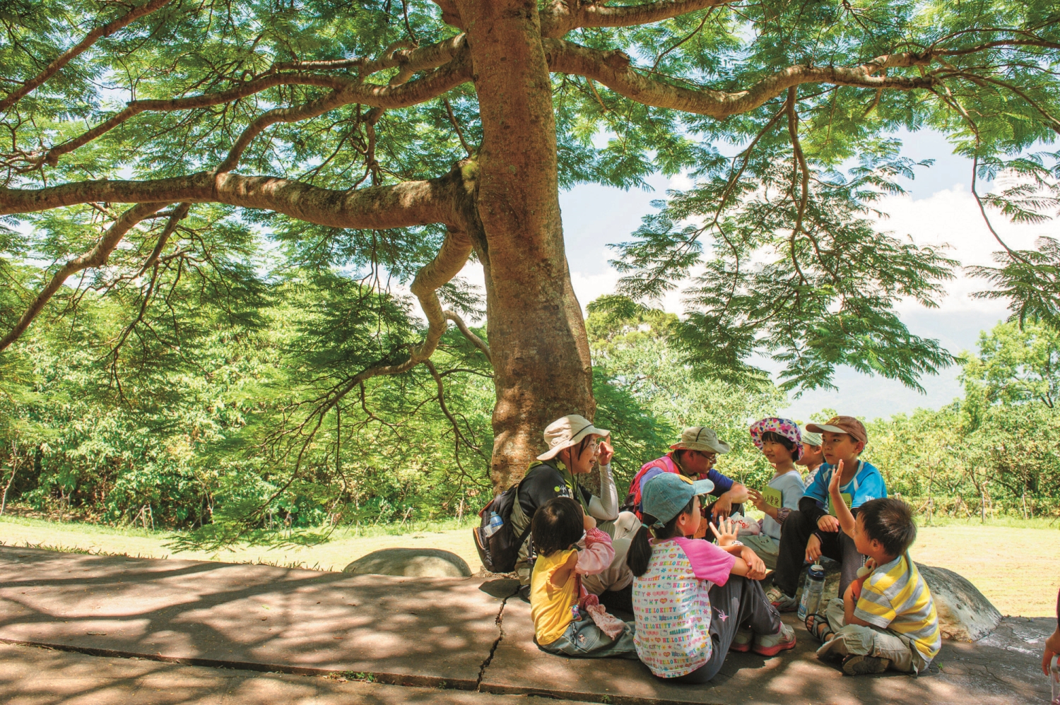 希望孩子可以跨出舒適圈，以最簡約的方式去學習如何與自然相處／ 石曉華 提供