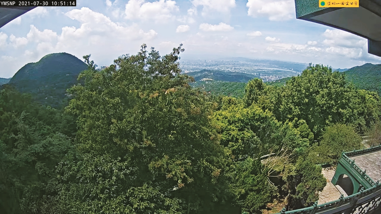 陽明山即時影像-陽明書屋遠眺臺北盆地