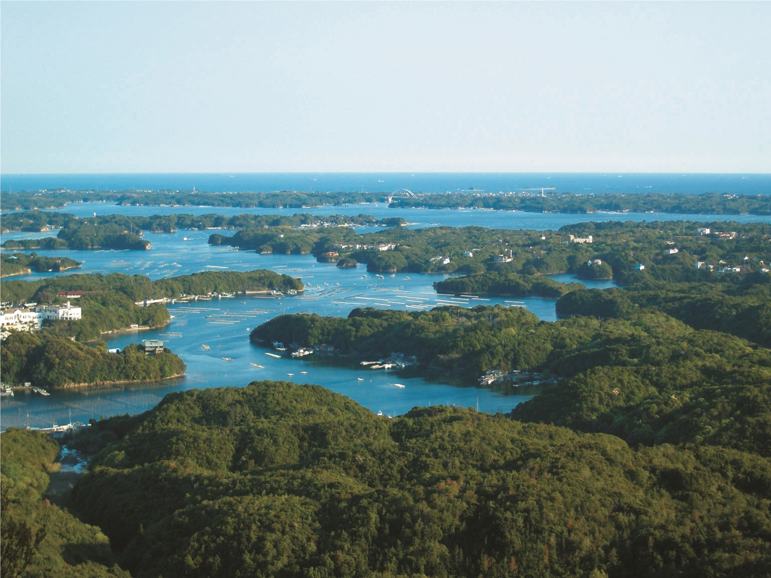 溺灣海岸與珍珠業養殖筏/環境省中部地方環境事務所 提供