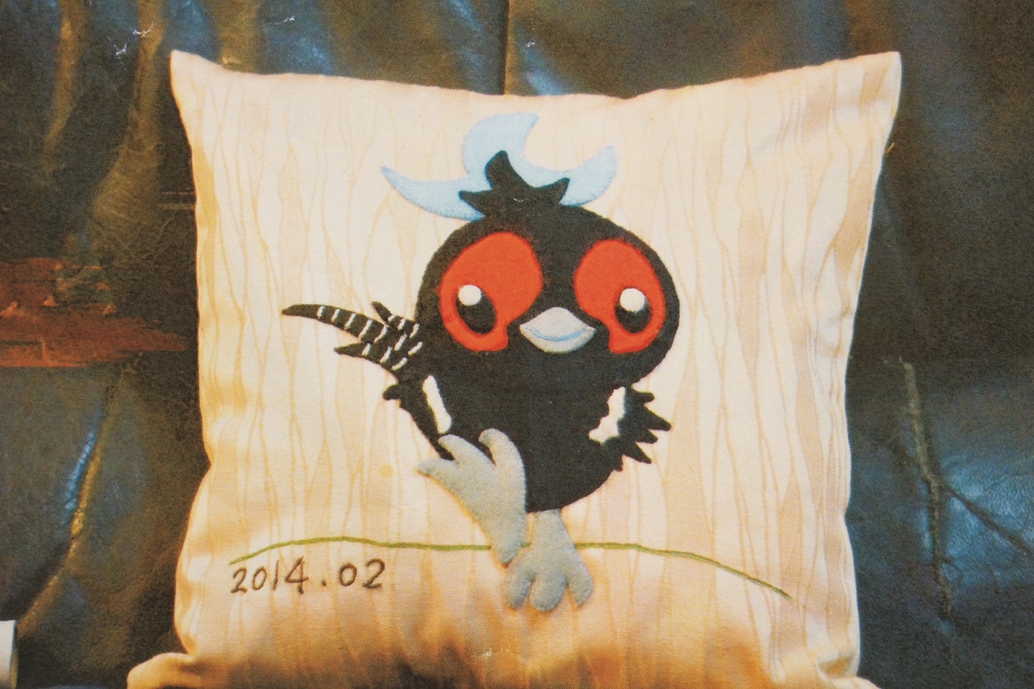 蘇隆昌母親親手縫製的抱枕/蘇隆昌 攝