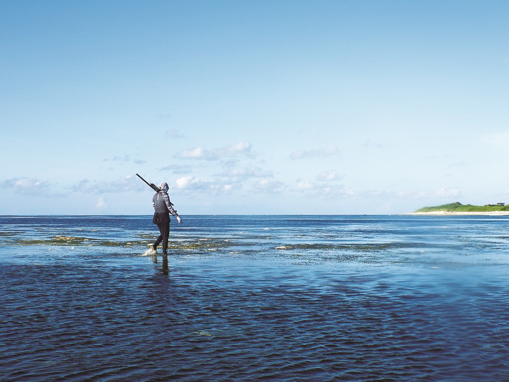｜研究人員前往回收聲波接收器／蘇淮 攝
