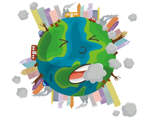 飽受空氣汙染的地球／小A 提供