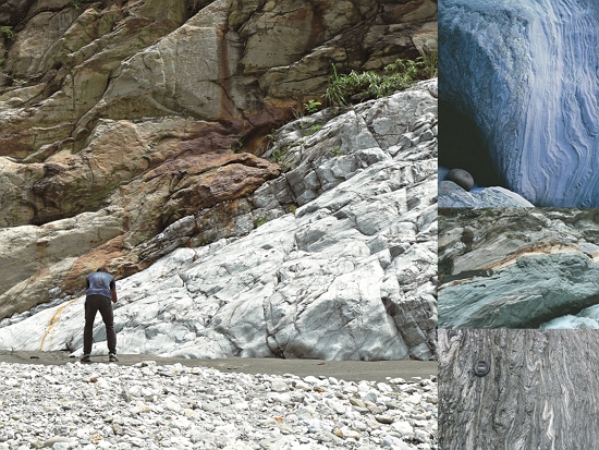 看到堅硬岩石產生布般皺褶，讓人忍不住感嘆大地蘊藏的力量／太魯閣國家公園管理處 提供