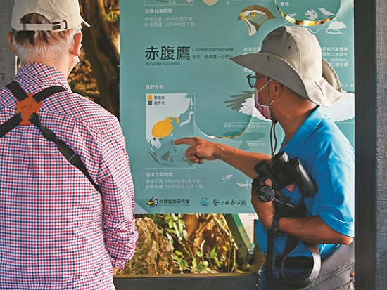 解說志工也是保育遷徙猛禽不可或缺的夥伴／台灣猛禽研究會 提供