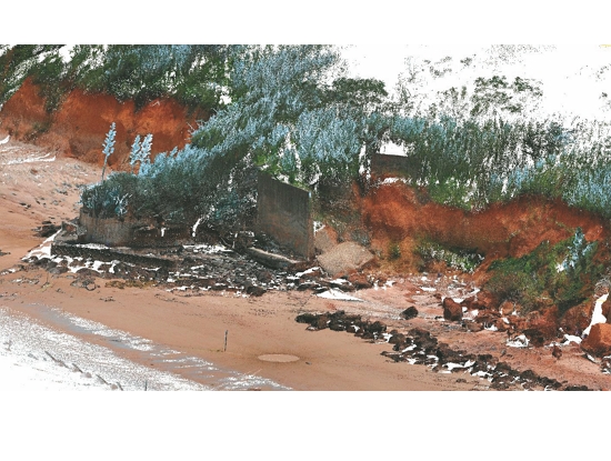    黃厝海岸的 3D 點雲模型／金管處 提供