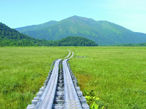 尾瀨濕原／ Toto-tarou 提供（來源：https://commons.wikimedia.org/wiki/File:Mt.shibutsu_and_Ushikubi2.JPG）