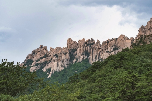 韓國雪嶽山被列入IUCN 綠色名單中／ Michael Ahn 提供（圖片來源：https://unsplash.com/photos/a-group-of-rocks-onthe-side-of-a-mountain-oVIC4D6VSzE）
