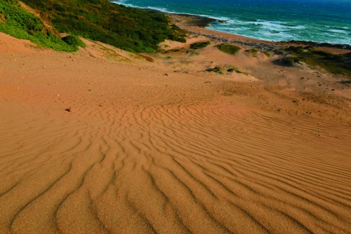 流動的砂紋是落山風留下的足跡