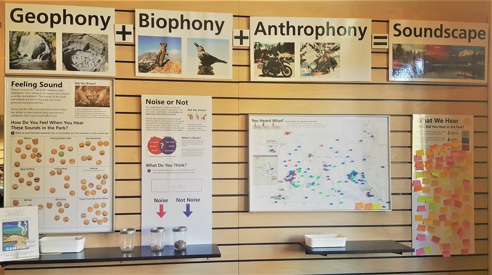 拉森火山國家公園裡，有關國家公園聲境的看板
(李文心攝)
