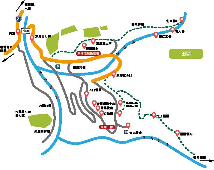 東埔部落地圖(玉山國家公園管理處 提供)
