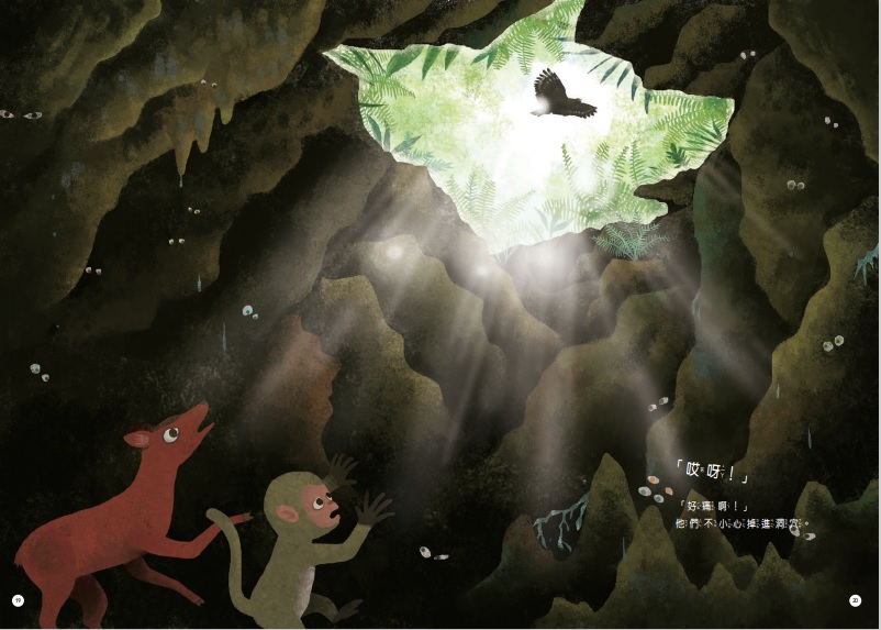 隔天繼續尋找的他們,被天空猛禽嚇到,掉進了石灰岩洞穴(國家公園網站編輯小組提供)