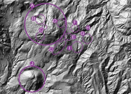 大屯火山群的LiDAR影像圖